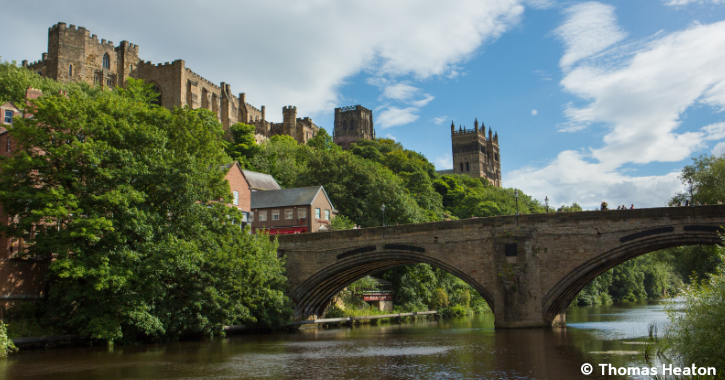 Framwellgate Bridge across the River Wear in Durham City