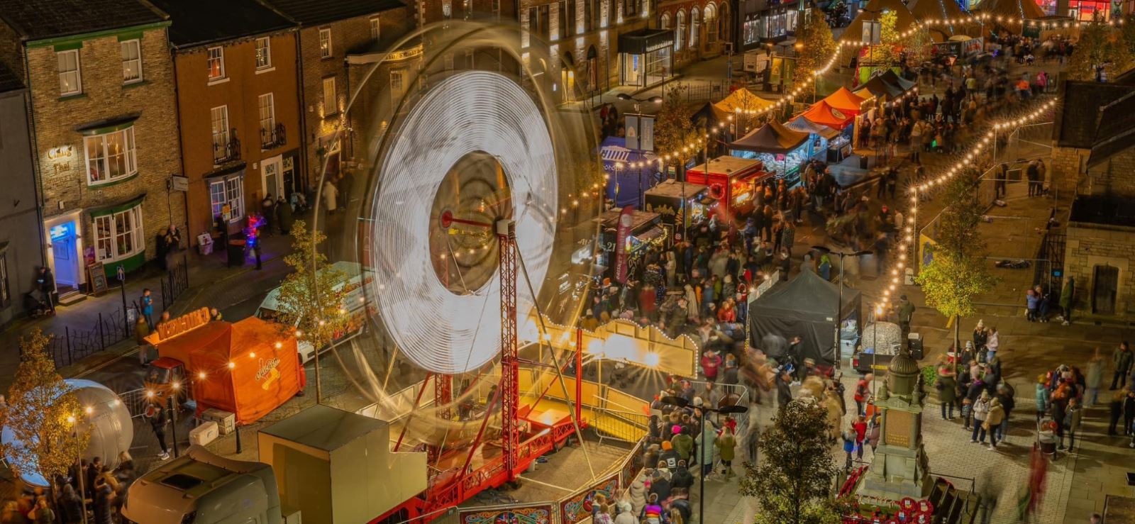 Christmas market scene at Bishop Auckland