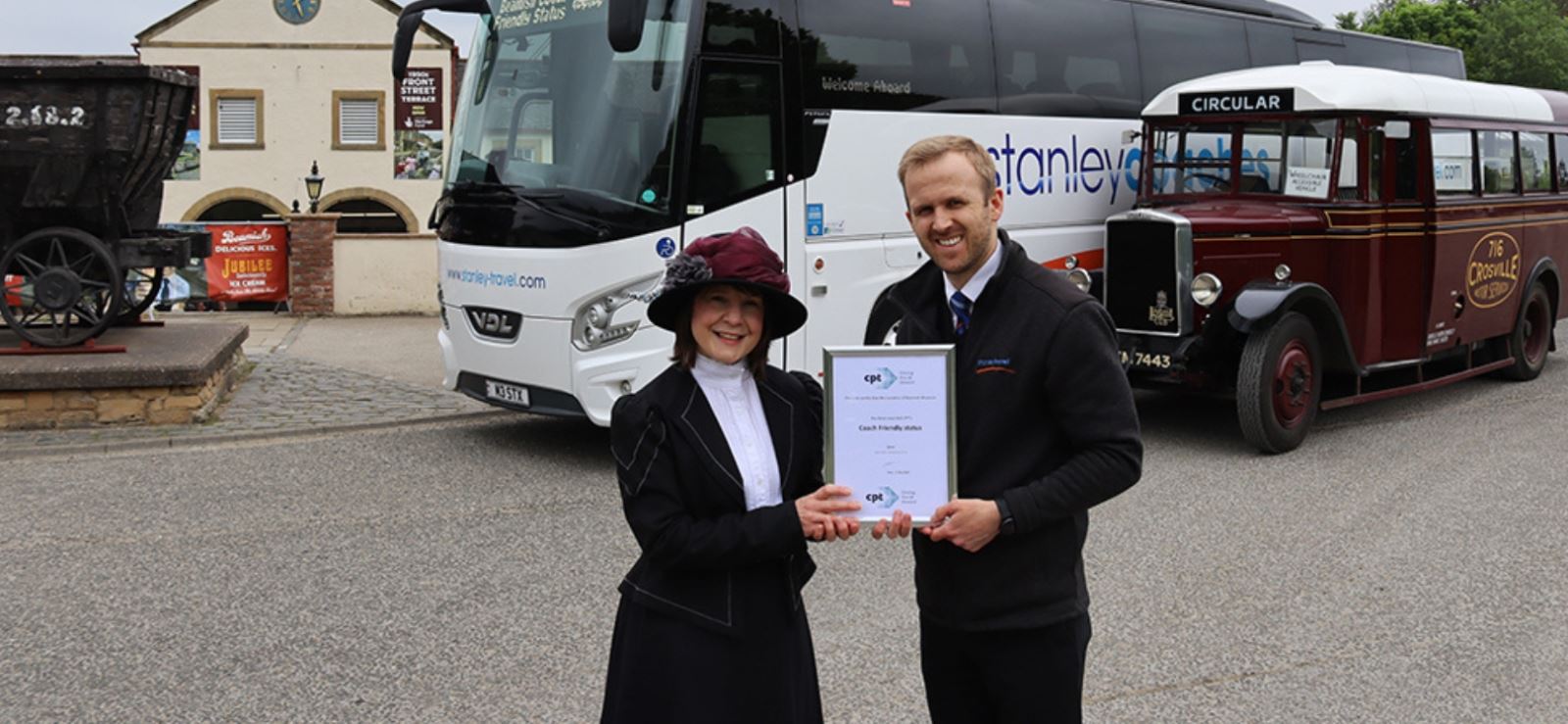 The accreditation was presented to Brenda Alexander, Bookings Officer at Beamish Musuem by Gavin Scott, CPT Regional Vice Chair.