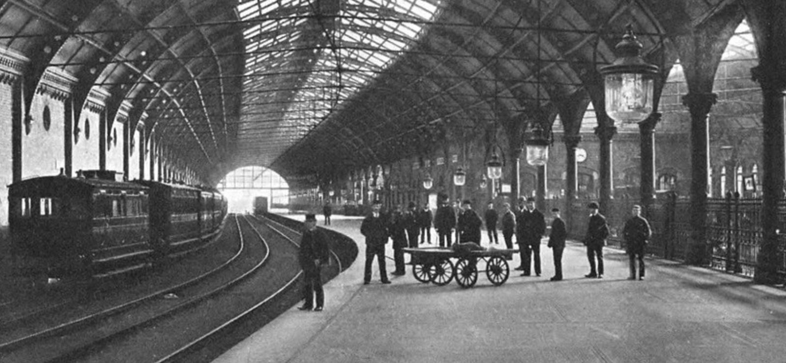 Darlington Bank Top station in 1887, photo by M. W. Ramsey