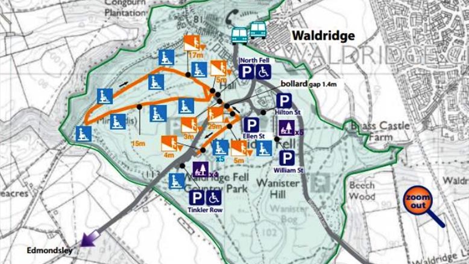 Waldridge Fell Country Park Walking Route - Walking Route in Chester Le