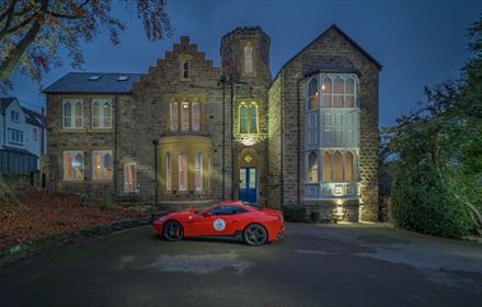 External view of Farnley Tower in the evening